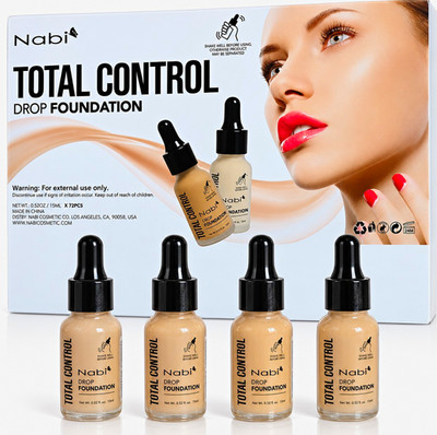 Nabi Total Control Drop Foundation 0.52 fl oz / 15ml Liquid of 4 - SAND