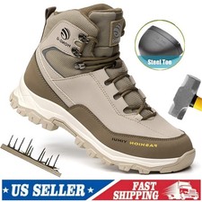 Mens Steel Toe Work Boots Indestructible Safety Shoes Anti-smash Resistant Shoes