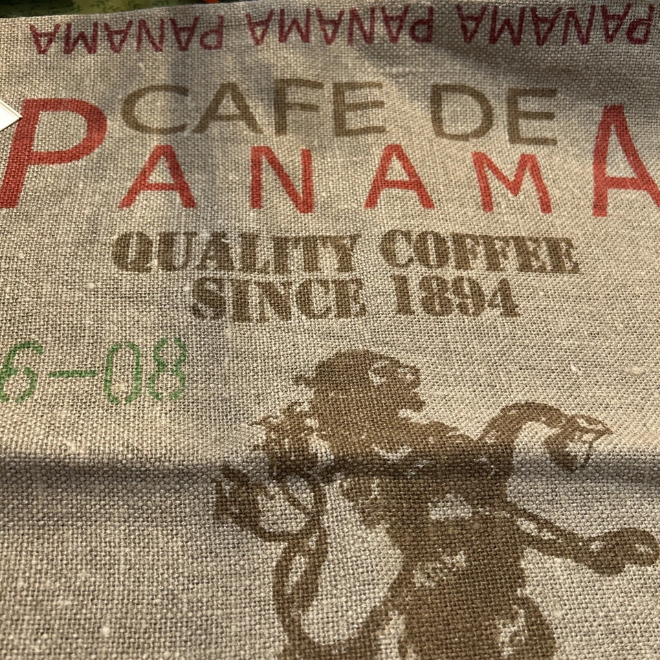 Funda de almohada Pottery Barn "Café de Panamá" saco de grano de café lino cáñamo Foto 2 de 4