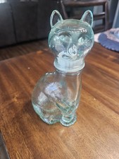 Carafe à chat en verre Vetreria Etrusca cruche transparente MCM