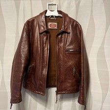 Stewart SCETTRO Giacca di Pelle Marrone Scuro L Made in Italy