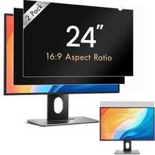 Privacy IQ 24" Inch 16:9 2 Pack Monitor Privacy Screen-Filter for 60 Degree...