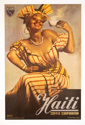 Haiti Coffee Poster   Gino Boccasile Italian Coffee poster 1950's ORIGINAL 
