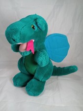 VINTAGE 1983 Dakin  Co Dragon Plush Teal Blue Green Wings Mythical