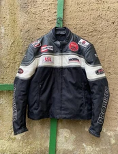 Probiker Racing Leather Jacket Castrol Moto NGK Y2K Size 52/L Mens Black