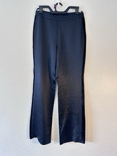 Vintage Bloomingdale's 100 Silk Tuxedo Black Satin Velvet Side Pants SZ 4