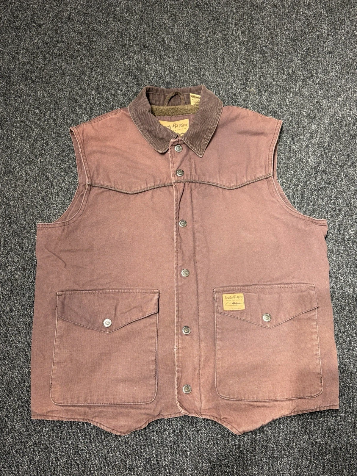 Powder River Outfitters Panhandle Slim Sherpa Lined Canvas Vest Mens L Faded... image 10