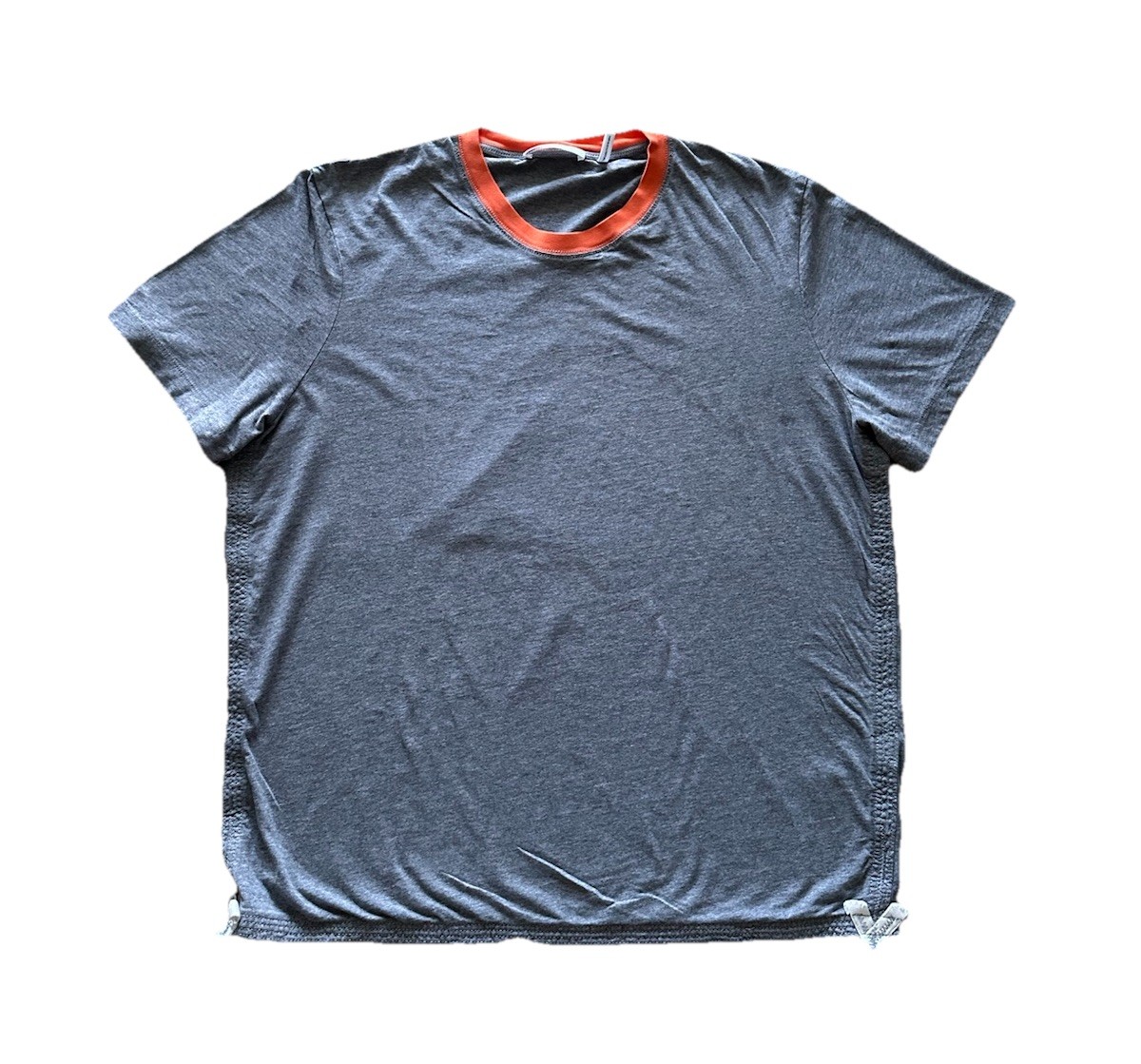 Helmut Lang Short Sleeve Shirt Mens Size XL Gray Embroidered T Shirt
