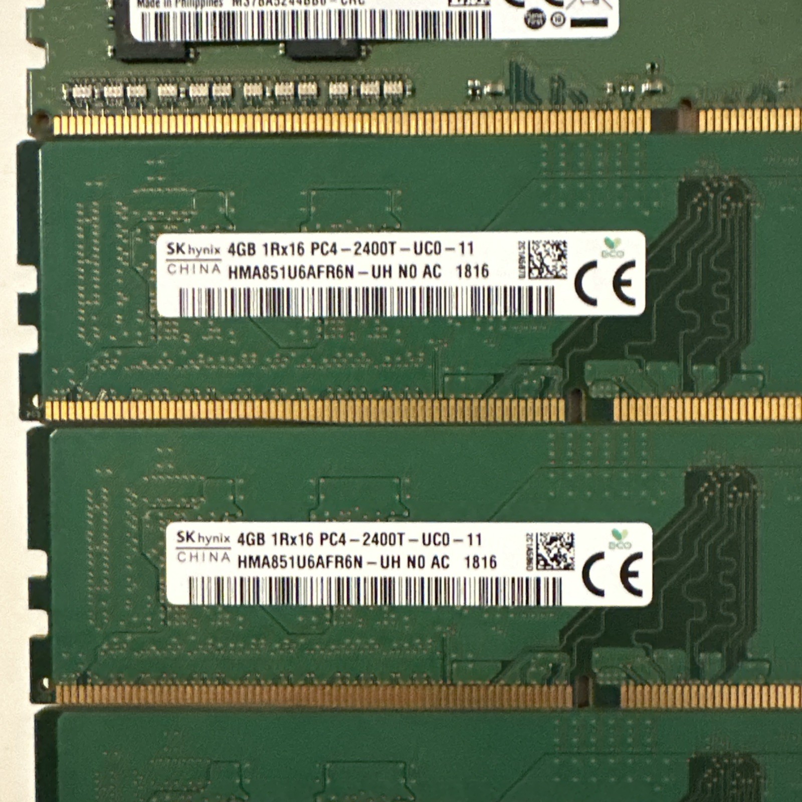 4GB DDR4 RAM PC4-2400 (LOT OF 6) SAMSUNG SK HYNIX USED