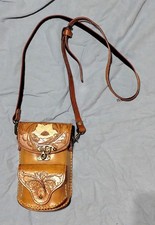Tooled Leather Crossbody Purse