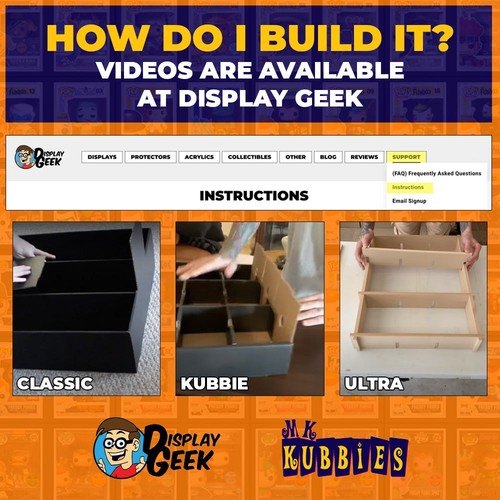 1 Kubbie weiße Vitrine für Funko Pops, Wandhalterung & Aufbewahrungsboxen, Karton - Bild 3 von 11