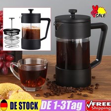 Kaffeebereiter Kaffeezubereiter Kaffeepresse 1 L Kaffeekanne Glas Edelstahl NEU