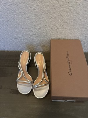 Gianvito Rossi Strappy Metallic Leather Sandal Size EU 37 