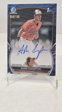 🚨2023 Bowman Chrome ADAM CRAMPTON 1st BOWMAN⚾️BLUE LUNAR GLOW ON CARD AUTO!🚨🚨