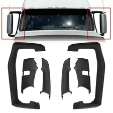 Pair Black Left + Right Mirror Arm Cover Set For Volvo VNL Truck 2004-2023