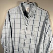 Brooks Brothers Regent Shirt Mens XL Blue Long Sleeve Button Down Windowpane
