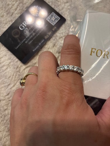 Elegant Moissanite Stacking Ring, 925 Sterling Silver, 4-5 Carat, Sparkling Fash