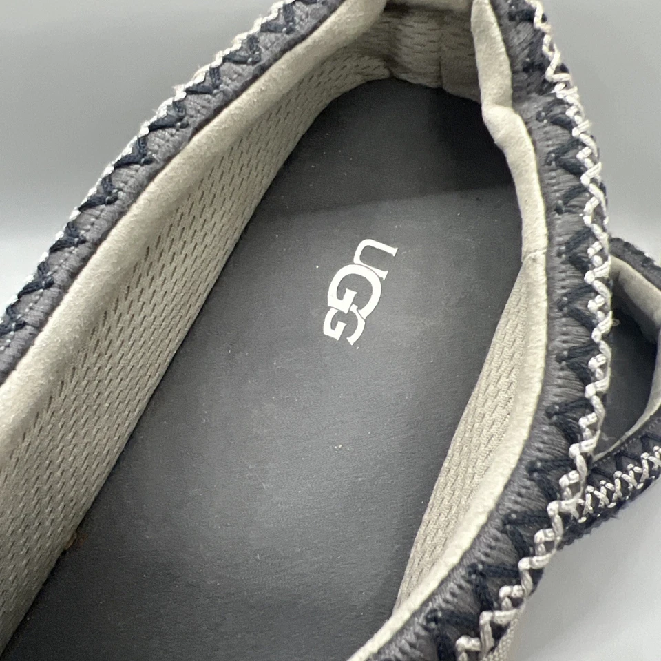 UGG Men's Tasman Molded Logo Slippers Size 12 Nylon Grey Upper Pre Owned - Image 2 of 4