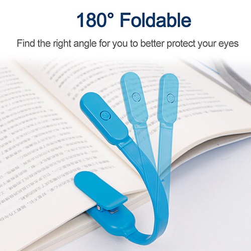 Clip On Book Reading Light Lamp USB Rechargeable Foldable Bed Desk Table Light - Picture 14 of 26