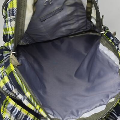 L.L. Bean Plaid Blue Green 4 zippers 18x16” Unisex Backpack 