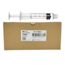 Sol-M P180010 10Ml Luer Lock Syringe New Sealed Disposable (No Needles) 100BX