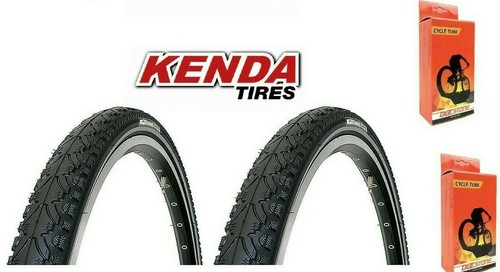 2 Copertoni-GOMME KENDA 700x40C Nero +2 Camera d'aria per Bici 28\