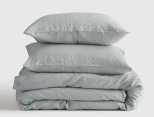 NWOT Quince King Cal King Duvet Cover Set 2 Shams Linen Mist