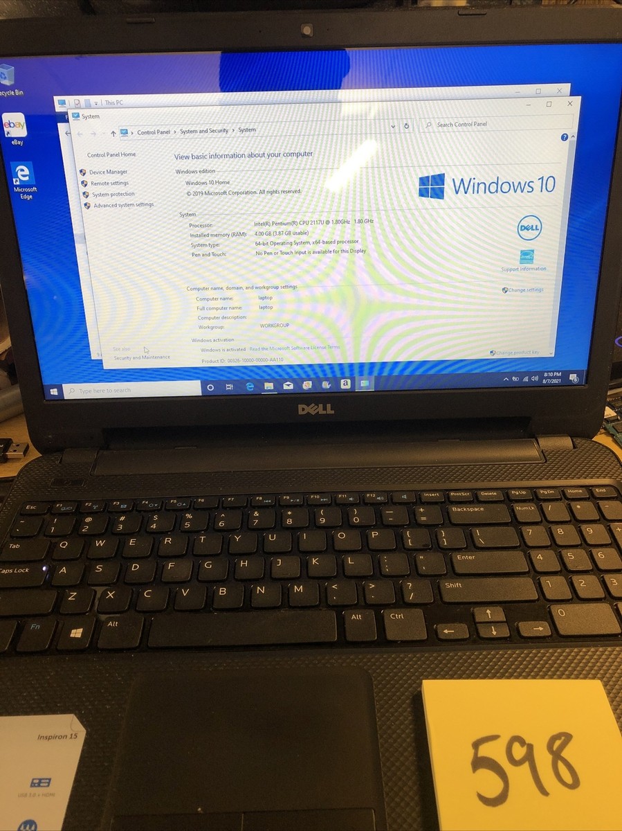 Dell Inspiron 15-3521 PM 2117U 1.8GHz 4GB 500GB WIN 10 HDMI