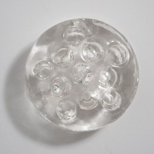 Vintage Clear Glass Flower Frog 11 Holes