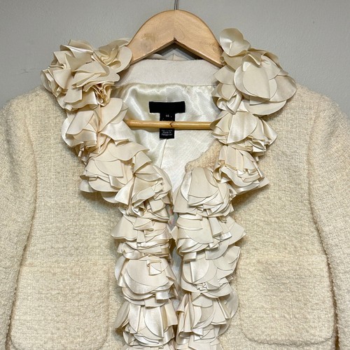 J. Chaqueta Astrid Crew Collection Flores en Cascada Mujer 14 Crema Lujo Boucle - Imagen 5 de 11