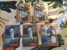 (5) 1996 SCORE DUGOUT COLLECTION Baseball Cards Lot Williams Baerga Lopez