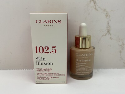 Clarins Skin Illusion Natural Hydrating Foundation #102.5 Porcelain SPF 15 NIB