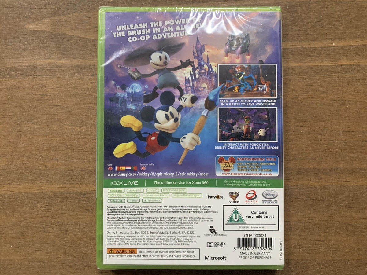 Epic Mickey 2 The Power Of Two BRAND NEW & SEALED Xbox 360 UK PAL