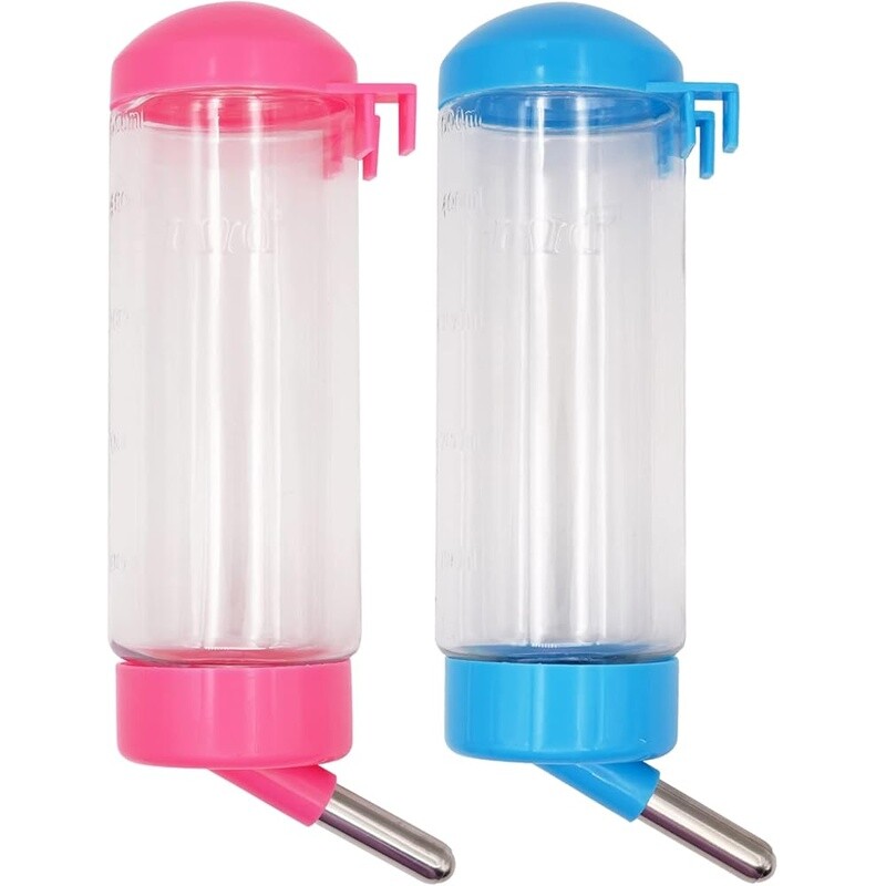 2 Pack No Drip Water Bottle 16 oz Guinea Pig Rabbit Hamster Leak Proof Dispenser