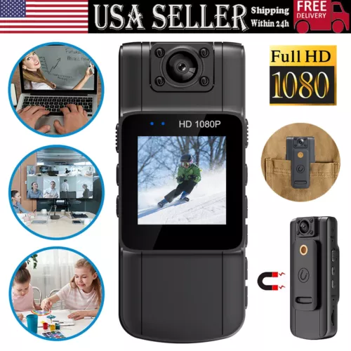 20-hour 1080P Camcorder Mini Police Body Camera HD 180° Video DVR IR Night Cam - Bild 3 von 15