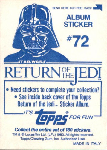 Star Wars ROTJ Trading Card Sticker Album Complete Your Set You Pick 1983 Topps - Bild 145 von 355