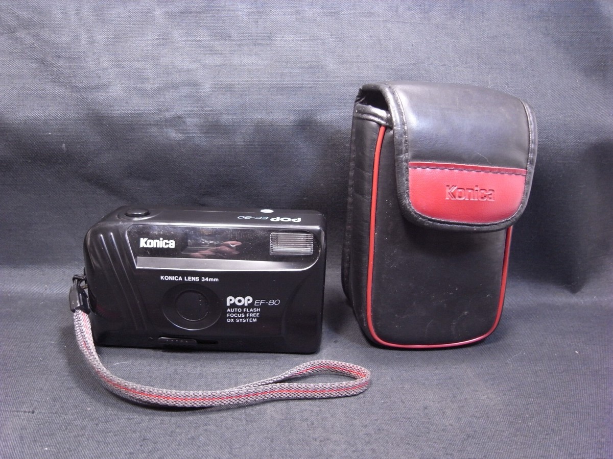 KONICA POP EF-80 POINT & SHOOT FILM CAMERA 35mm TESTED WORKING