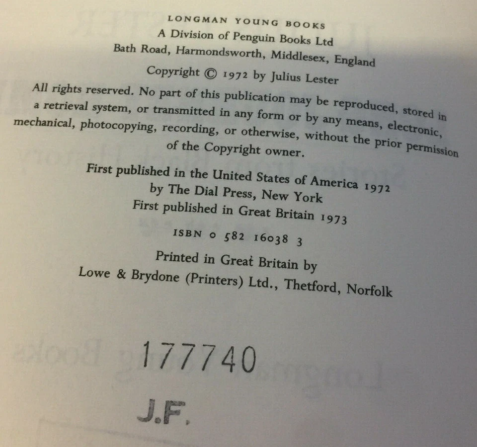 JULIUS LESTER LONG JOURNEY HOME STORIES FROM BLACK SLAVERY HB DJ 1972  - Image 3 of 4