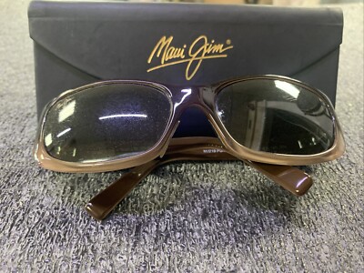 Maui Jim Punchbowl MJ 219-12 Striped Brown Frame Only + Case READ