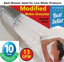 Best Shower Head for Low Water Pressure  ^ Modified 13 GPM  Rain Water Drencher!