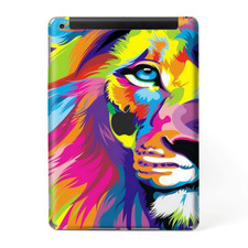 Skins Decal Wrap for Apple iPad 9.7 2017-Colorful Lion Abstract Paint