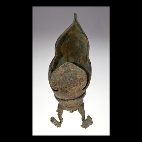 Vaisseau votif khmer bronze en coquille de conque forme x9334 - Photo 1 sur 3