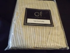 NEW TWIN BEDSKIRT dust ruffle TAN STRIPES RET65 NIP C&F ENTERPRISES