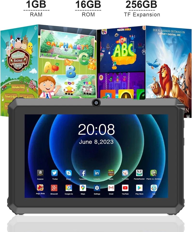 Neu Tab Kids WiFi Kinder Tablet 7 Zoll 1GB+16GB Android 7 2500mAh PC Kinder X74 - Bild 3 von 4