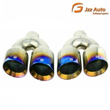 Universal 2.5 Id 4 Od Exhaust Tips End Dual Muffler Tip Burnt Blue 2.5inch