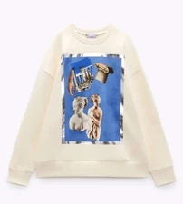 NWT! As Seen On Fashion Shows!!ZARA Venus Italica Off-White Florence Sweatshirt