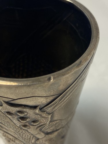Antique Imperial Russian 84 Silver Repousse 3D Warrior Vodka Cup Beaker - Picture 9 of 18