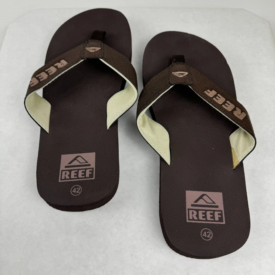Reef Mens Brown Flip Flops Size 9 EU 42 Casual Thong-Style Beachwear Sandals - Image 3 of 4