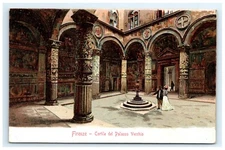 Fountain Cortile Palazzo Vecchio Town Hall Florence Italy Postcard