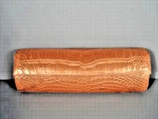 Nancy Gonzalez Amber Gold Caiman Crocodile Clutch Evening Bag Purse Handbag New